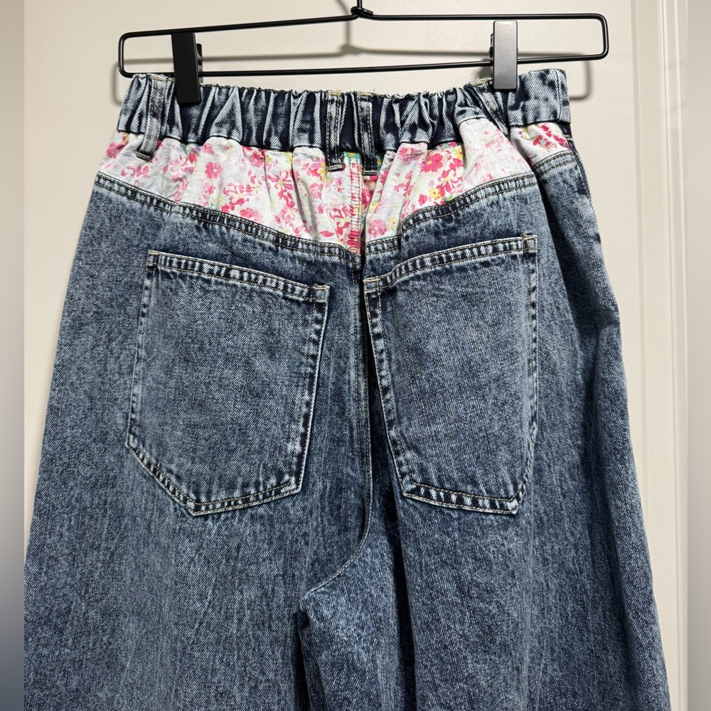 Oli & Hali Denim Floral Wide Leg Jeans - Picture 7 of 10
